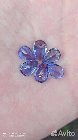 Природный топаз и аметист комплект