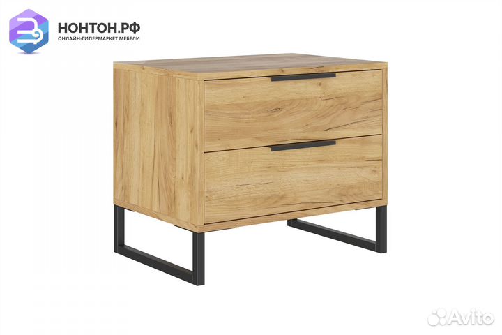 Тумба прикроватная Лофт дуб крафт золотой