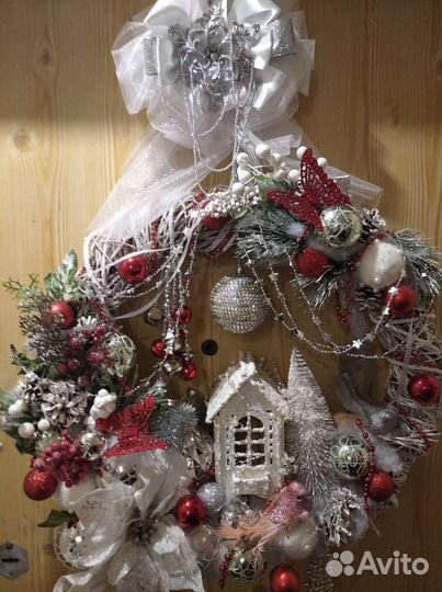 Новогодний венок ручная работа