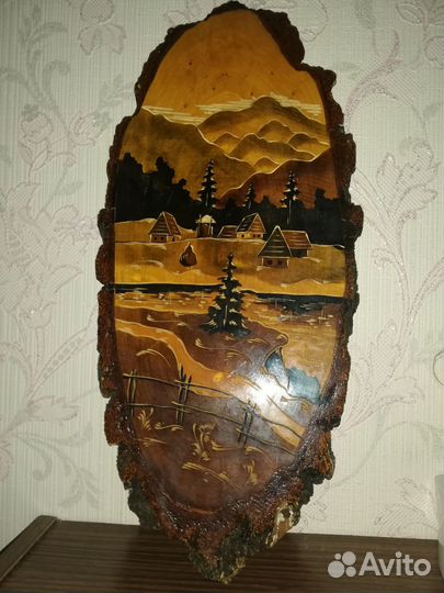 Панно натур. дерево, 1974г