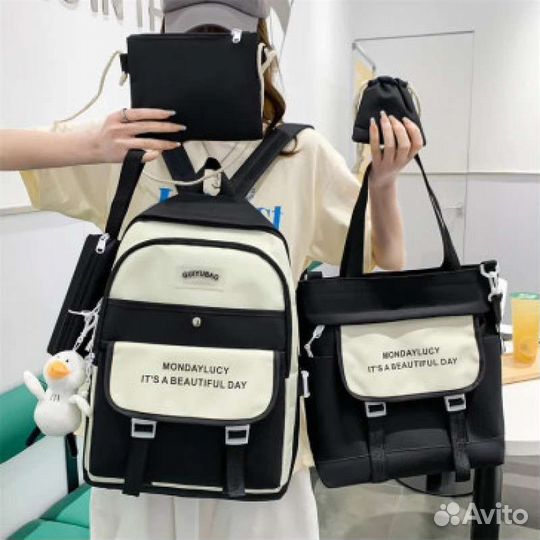 Рюкзак(ранец) школьный. Набор 5в1