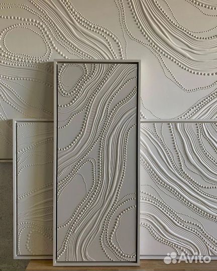 Интерьерная текстурная картина бусы жемчуг россыпь