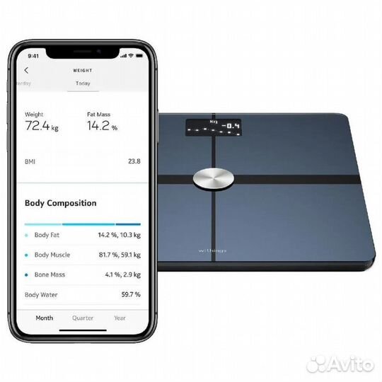 Умные весы Withings Body+ WBS05 черный/белый