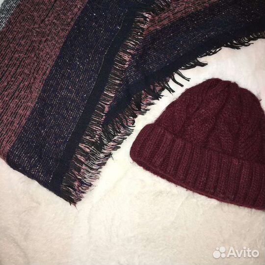 Комплект зимний платок и шапка