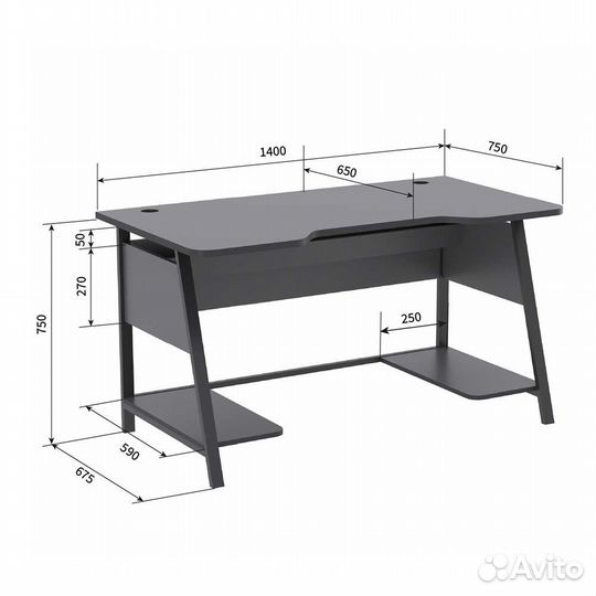 Стол «Бафф» темно-серый (новый)
