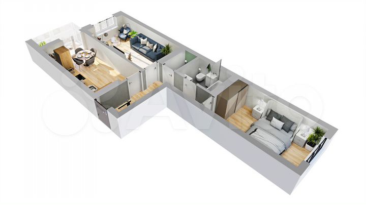 2-к. квартира, 68,9 м², 8/8 эт.