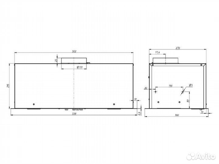 Вытяжка Elikor Cube 60П-650 черный