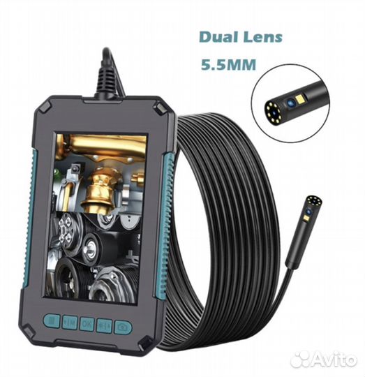 Промышленный эндоскоп 5,5мм Двойная камера 2 метра