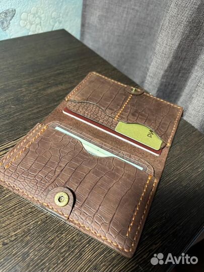 Обложка на документы, Холдер из натуральной кожи