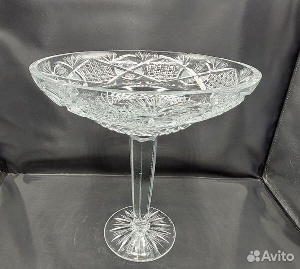Большая фруктовница конфетница 27*29см хрусталь