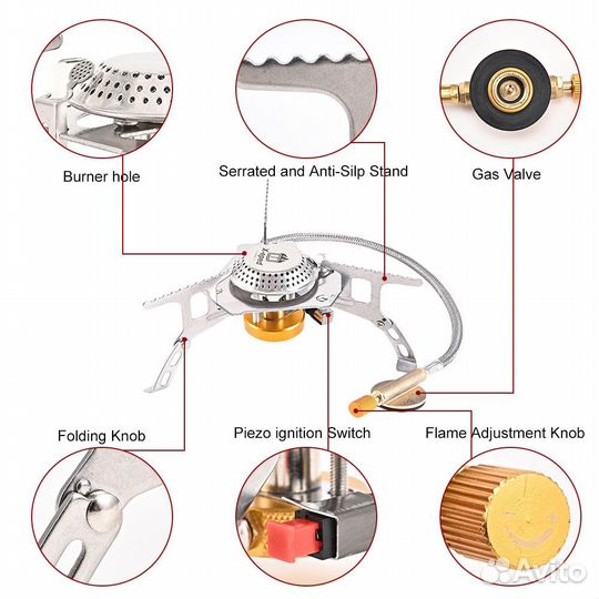 Газовая горелка походная пьезоподжиг