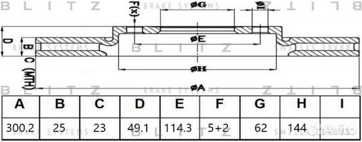 Blitz BS0480 Диск тормозной передний вентилируемый