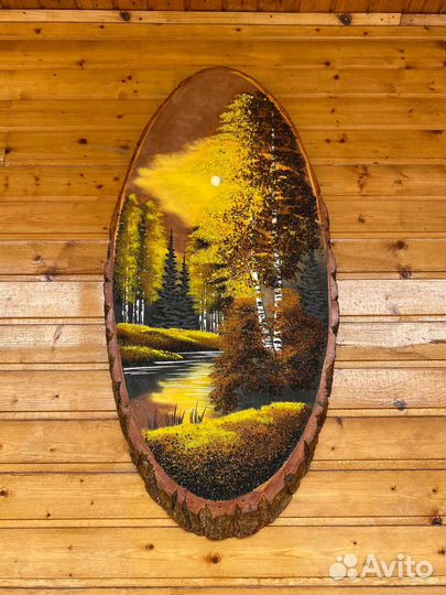 Панно из спилов дерева