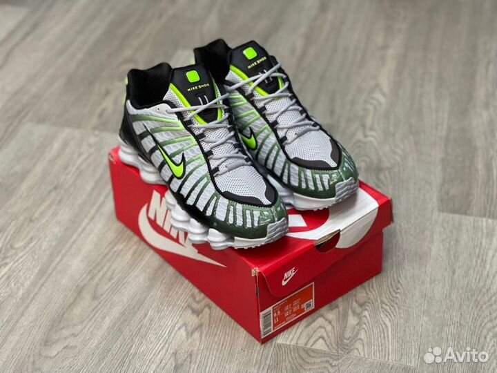 Кроссовки Nike Shox TL Wolf Grey Lime (41-45)