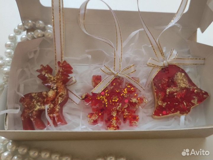 Ёлочные игрушки из эпоксидной смолы