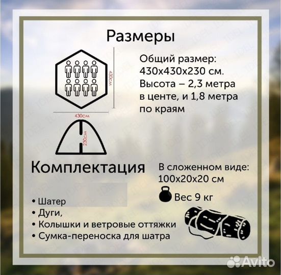 Палатка Шатер Кухня 430х430х230