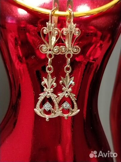 Золотые серьги, раритет