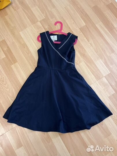 Школьный сарафан синий 146