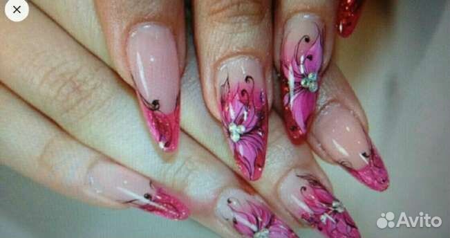Наращивание ногтей, роспись