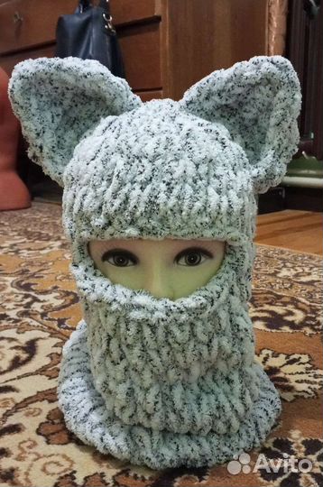 Шапка балаклава вязаная