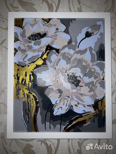 Картина «Белые цветы»