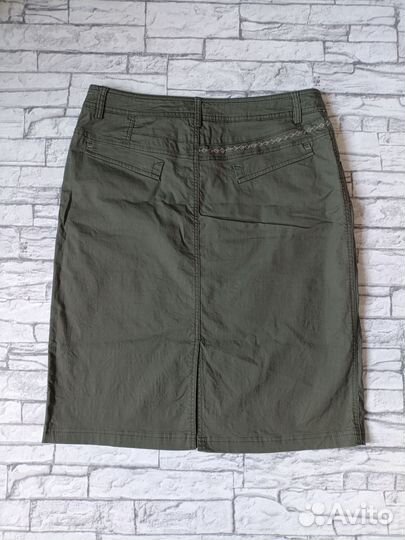 Женская юбка прямая 50 52 хлопок хаки