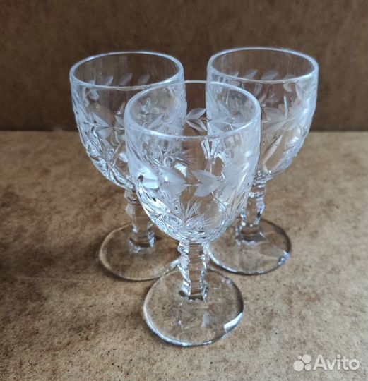 Хрустальные рюмки Чехия. СССР