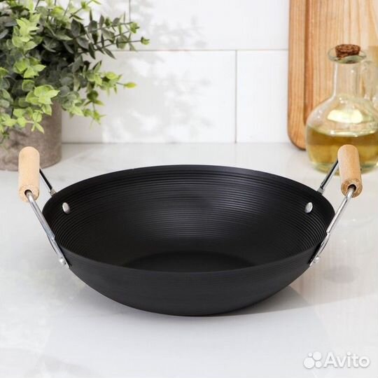 Сковорода-WOK Доляна «Жаклин», d24,5 см, деревянны