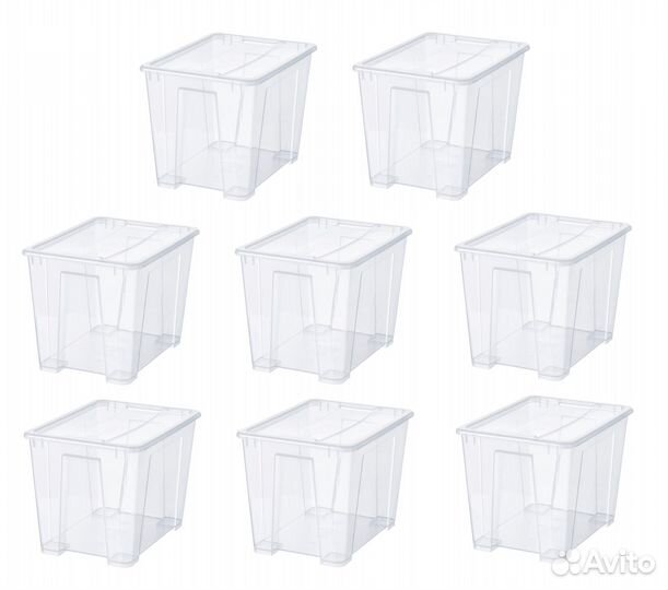Контейнеры с крышкой икеа самла (новые), 22л 8 шт