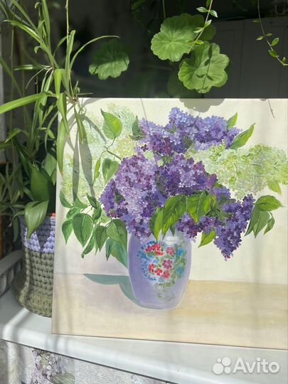 Картина цветы сирень масло