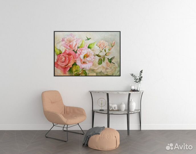 Картина маслом на холсте: Райский сад