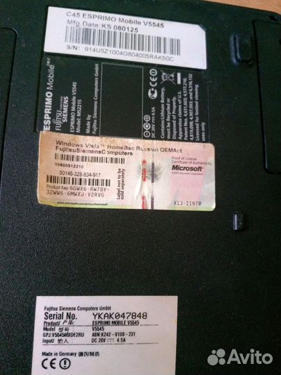 Ноутбук Siemens на запчасти