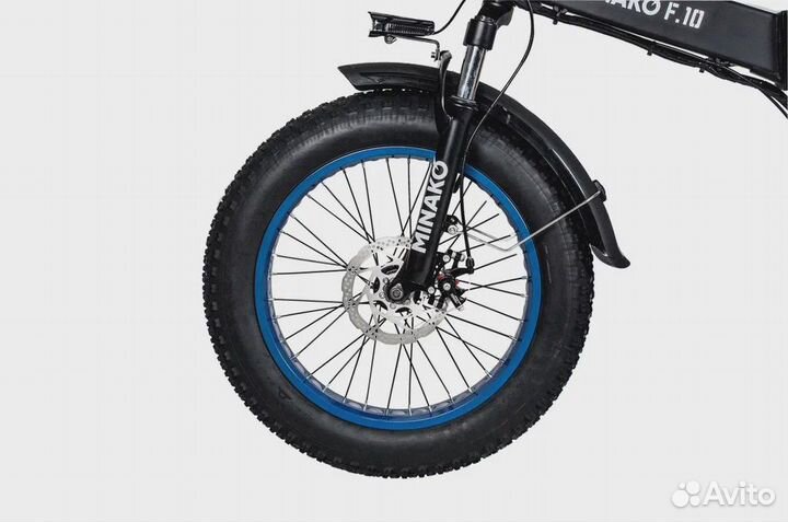 Электровелосипед Minako F10 Black/Blue Wheels