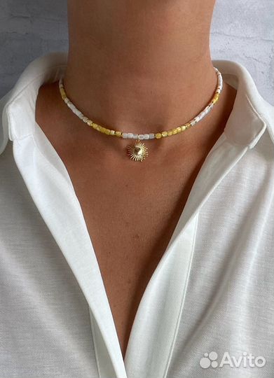 Колье чокер из натуральных камней