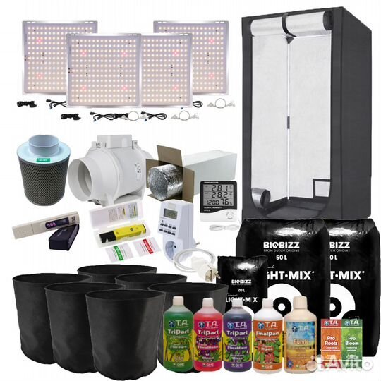 Готовый Гроубокс LED 400 Вт, 120x120x200+удобрения