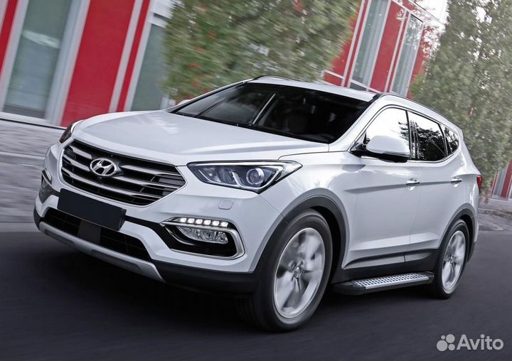 Пороги Подножки Hyundai Santa Fe 2012-18 Bmw-Style