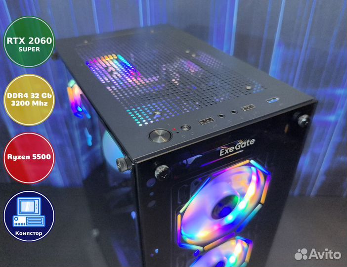 Сборка мощного пк AMD5500-RTX2060SUP-32DDR4-IOZ835176920-A520