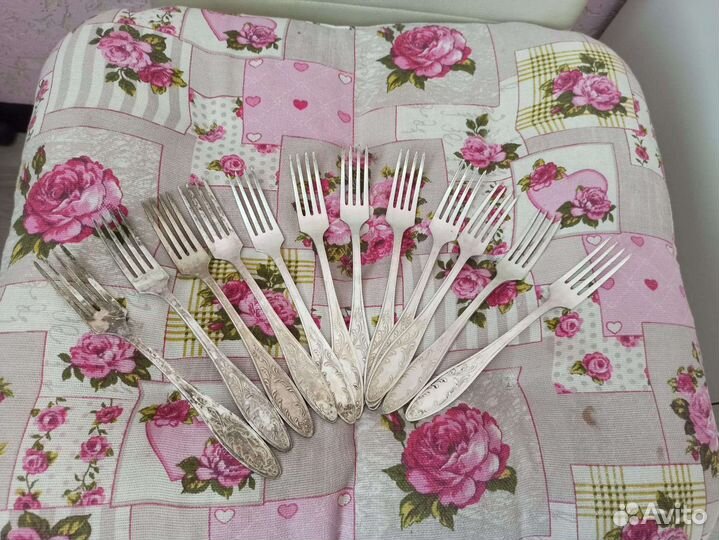 Мельхиор СССР вилки ложки чайные десертные