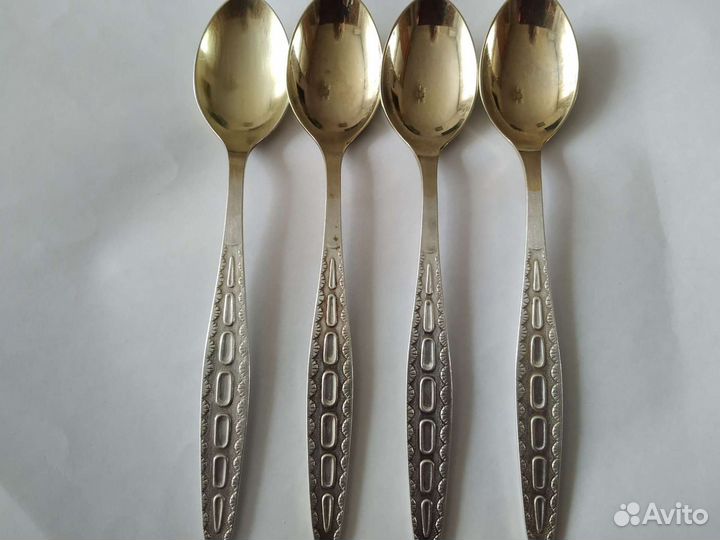 Ложки чайные. Мельхиор, позолота. Кольчугино. Идеа