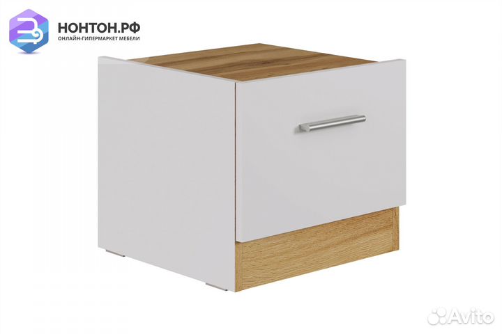Тумба прикроватная Fresco левая белая / дубвотан