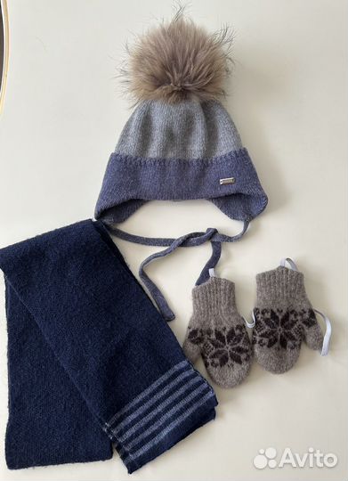 Шапка детская Pinetti италия, шарф, рукавички