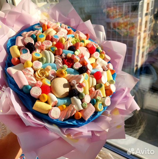 Зефирный букет с мармеладом и маршмеллоу арт. 3541