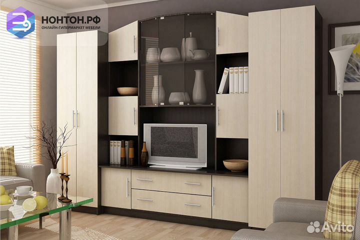 Стенка Октавия дуб феррара / дуб кремона