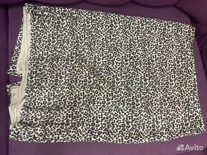 Юбка прямая леопард