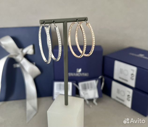 Новые Swarovski серьги-кольца Sommerset оригинал