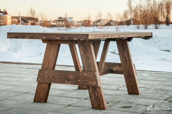 Стол уличный из массива. Садовая мебель