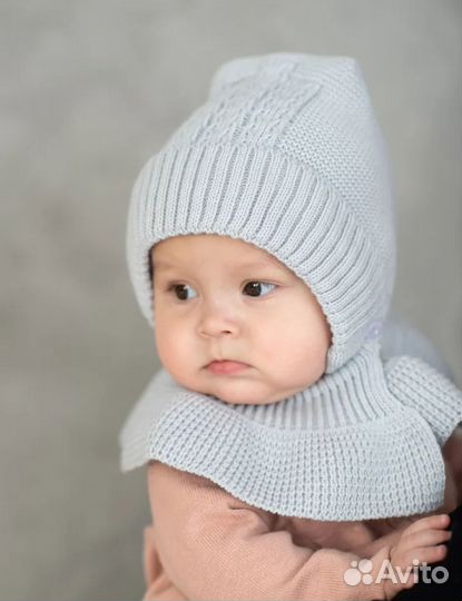 Шапочка для новорожденного осень