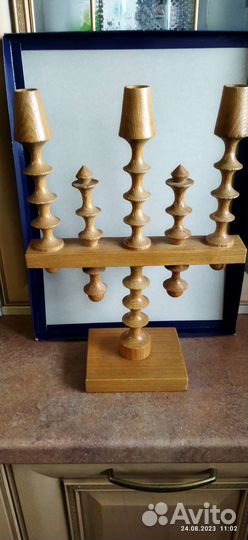 Подсвечник деревянный СССР, 1980 год