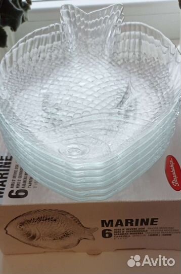 Тарелки стеклянные в коробке 6 шт