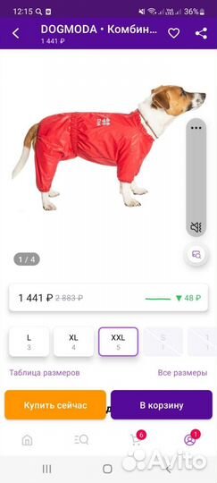 Комбинезон для средней собаки